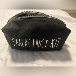 Rae Dunn Emergency kit zipper bag, NWOT and never used. Black, white letters